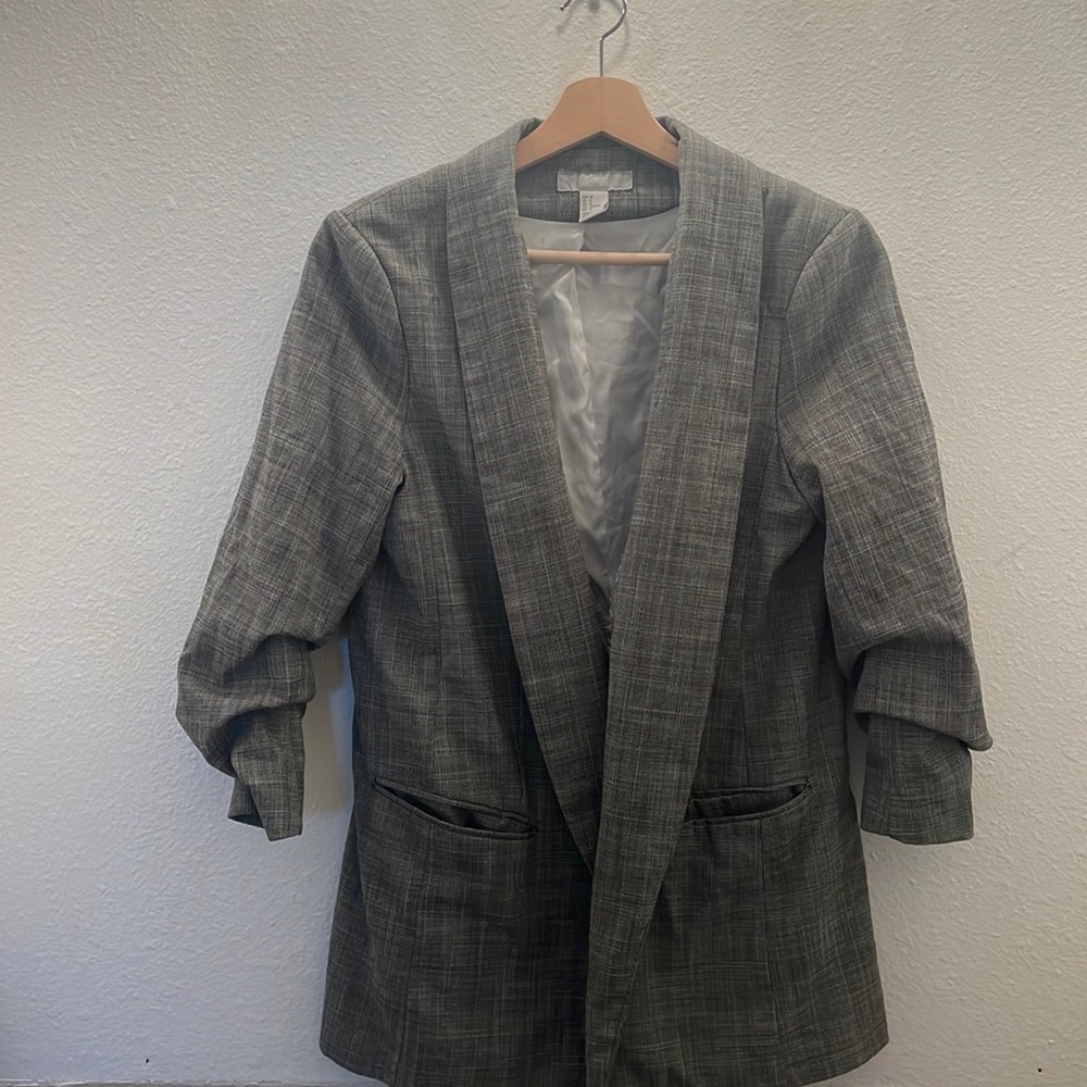 H&M blazer with ruched sleeves
